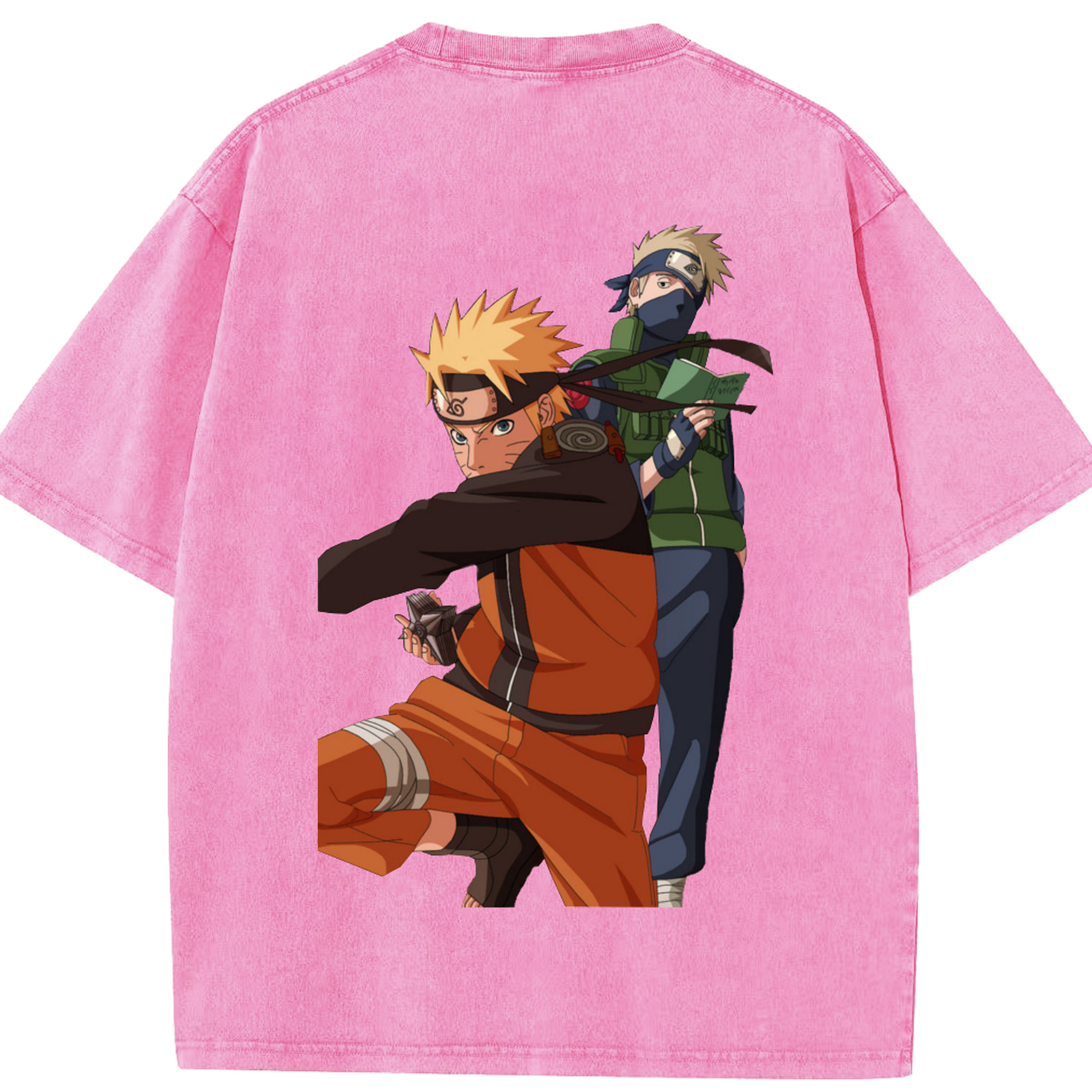 （画像用） NARUTO -ナルト- うずまき ナルト Uzumaki Naruto 綿100% ヴィンテージ風 半袖Tシャツ（背面プリント）